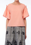 Ruffled Sleeve with Ribbon Top