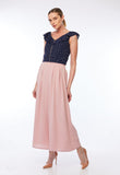 Polkadot Cap Sleeve Gold Detailed Top
