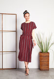 Shadow Stripe Side-tie Dress