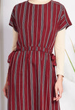 Shadow Stripe Side-tie Dress