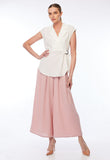 Cap Sleeve Wrap Side Blouse
