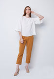 Eyelet Strip Pintuck Blouse
