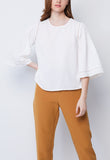 Eyelet Strip Pintuck Blouse