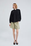 Rouleau Button Drop Pleat Blouse