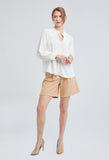 Rouleau Button Drop Pleat Blouse