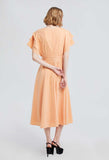 Triple Flutter Short Sleeve Dress