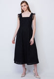 Lace Sheer Flutter Sleeve Dress