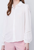 Eyelet Switch Strip Button Blouse