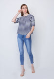 Stripe Balloon Sleeve Top