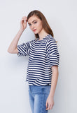 Stripe Balloon Sleeve Top