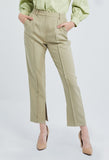 Minimal Side Tuck Pleats Capri Pants