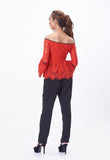 Tie Lacey Embroidered Blouse