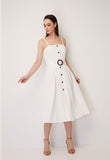 Buckle Detail Sleeveless Dress