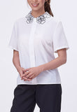 Sheer Flower Collar Blouse