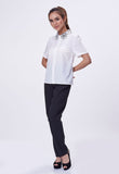 Sheer Flower Collar Blouse