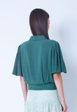 Collared Batwing Sleeves Top