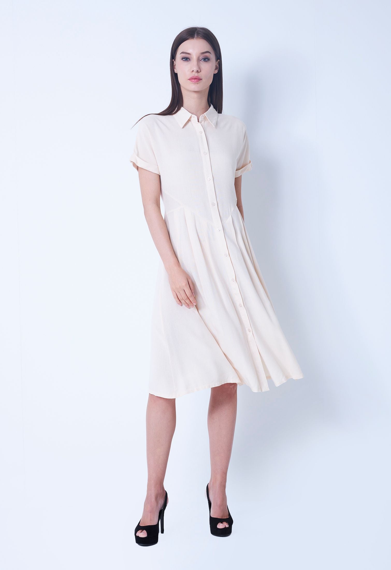 Button Front Collared Dress