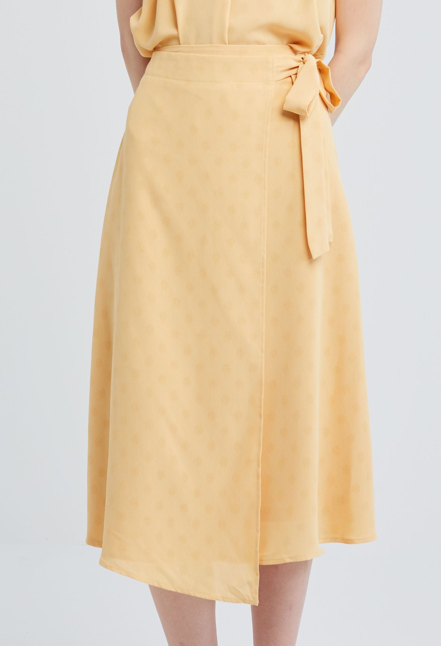 Polkadot Wrap A-line Skirt