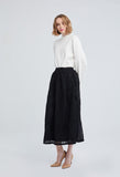 Floral Large Textured Lace Midi Skirt