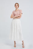 Floral Large Textured Lace Midi Skirt