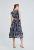 Guipure Contrast Sleeveless High Low Dress