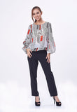 Chiffon Mixed Checkered Blouse