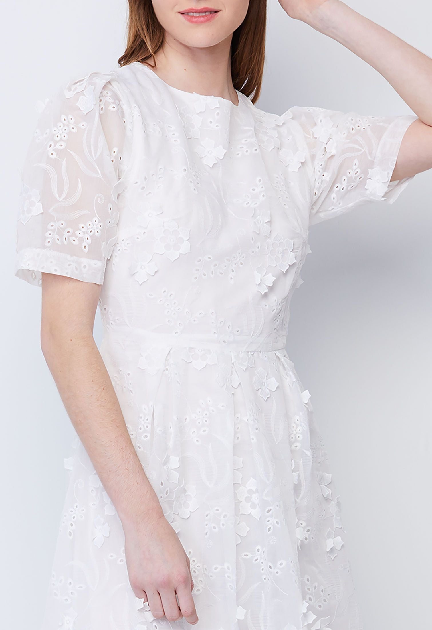 Floral Embroidered Eyelet Lace Dress