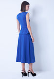 Boatneck Peplum Flare Dress