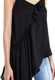 Ruffled Asymmetrical Hem Blouse
